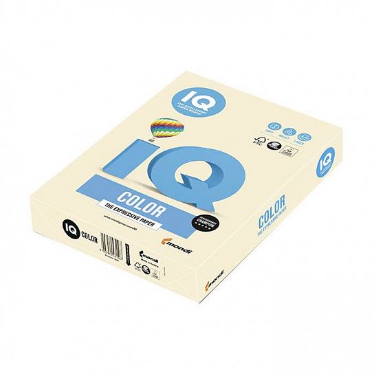 Бумага цветная для печати IQ COLOR А4 80 г/м2 500 л пастель кремовый