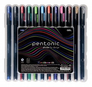Набор гелевых ручек LINC PENTONIC 0,6/ 0,7/ 1 мм ассорти 12 цветов 12 шт
