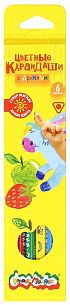 Набор цветных карандашей Каляка-Маляка ароматизированные 6 цв. трехгранные, деревянные, принт на корпусе, супермягкий грифель, в картонной упаковке