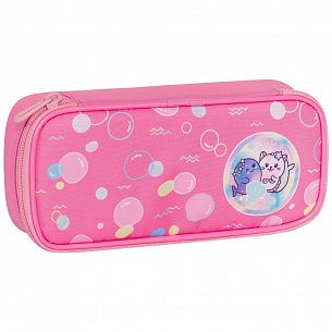 Пенал односекционный Tiger FAMILY SMART CLEVER RAINBOW BUBBLES 110x215x60 мм розовый, картон, полиэстер, с 1 откидной планкой