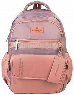 Рюкзак LOREX ERGONOMIC M19 CORAL GRAY 20 л коралловый 45х15х30 см 2 отделения, молния, брелок-кошелек, универсальный