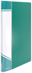 Папка с файлами INFORMAT А4 10 файлов, пластик 500 мкм, зеленая, карман для маркировки