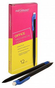 Карандаш механический INFORMAT ОФИС 0,5 мм НВ, цвет корпуса синий, с ластиком