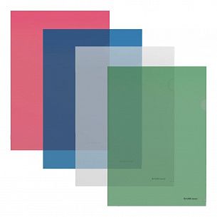 Папка-уголок ErichKrause Glossy Classic А4, пластик 160 мкм, ассорти