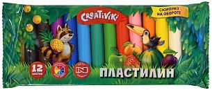 Пластилин Creativiki 12 цветов 120 г ассорти