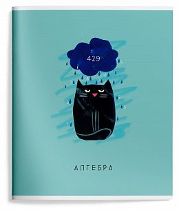 Тетрадь 48 л. А5 клетка, на скрепке, Schoolformat ПУШИСТЫЕ БУДНИ Алгебра мелованный картон, сплошной УФ-лак