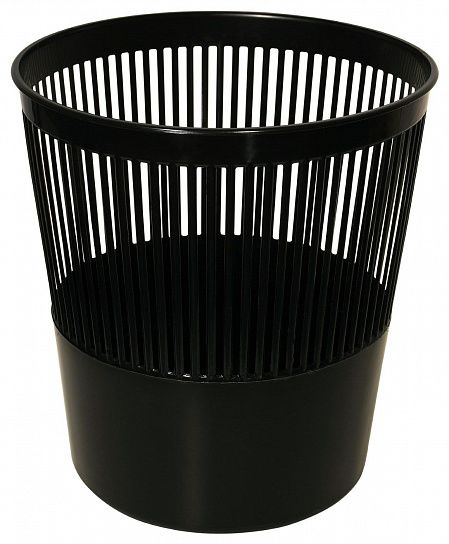 Корзина для бумаг INFORMAT 10 л черный пластик, сетчатая круглая