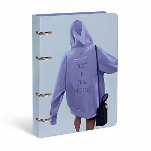 Тетрадь со сменным блоком 80 л. А5, клетка, на кольцах LOREX LILAC кож/зам