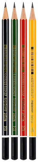 Карандаш чернографитный деревянный INFORMAT Zebra НВ заточенный, шестигранный, принт на корпусе, окрашенный наконечник, картонная коробка