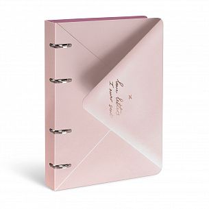 Тетрадь со сменным блоком 120 л. А5 клетка, на кольцах LOREX PURE LOVE мелованный картон, soft touch, фольга