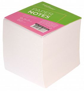 Блок для записей INFORMAT 9х9х9 см Куб проклеенный белый 80 г/м2 (белизна 94%-100%)