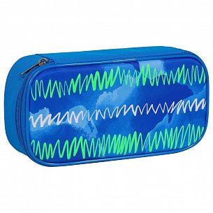 Пенал односекционный Tiger MAX JUMBO NEON SKY 110x225x65 мм синий, картон, полиэстер, с 1 откидной планкой