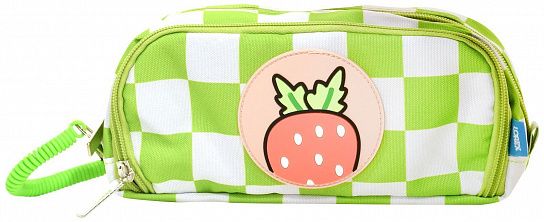 Пенал 2 отделения LOREX KIDS STRAWBERRY 210x105x70 мм зеленый, полиэстер