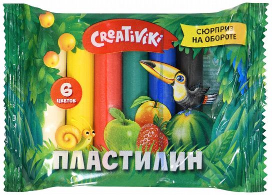 Пластилин Creativiki 6 цветов 60 г ассорти