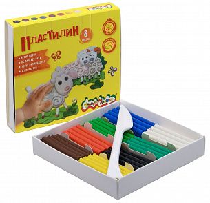 Пластилин Каляка-Маляка 8 цветов 120 г, со стеком