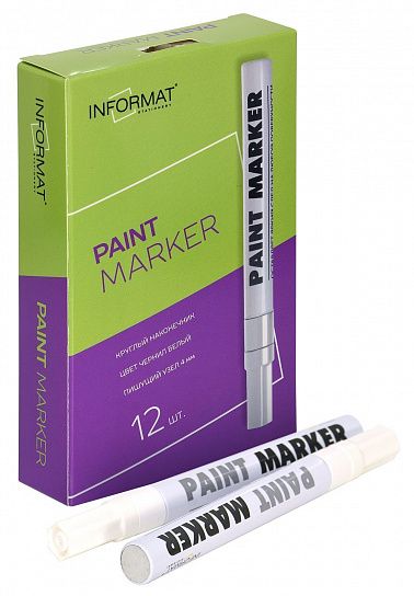 Маркер-краска лаковый INFORMAT PAINT PROFESSIONAL 2-4 мм белый, круглый наконечник