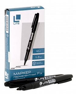 Маркер перманентный LITE FIX 1-3 мм черный, круглый наконечник