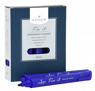 Маркер перманентный LOREX FIX IT 1-4 мм синий, круглый наконечник