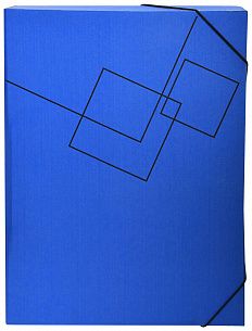 Короб архивный INFORMAT 75 мм А4 синий микрогофрокартон, резинка, вместимость до 700 листов разобранный