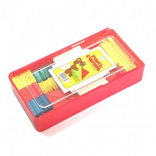 Касса цифр и счетных материалов МОЖГА УЧИМСЯ СЧИТАТЬ 128 элементов деревянных в пластиковой упаковке