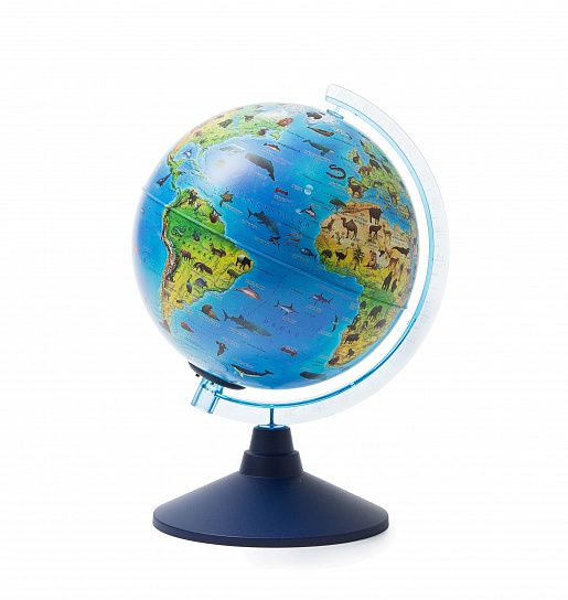 Глобус зоогеографический Globen 21 см, с подсветкой от батареек
