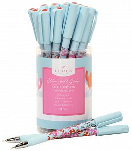 Ручка шариковая на масляной основе LOREX FOREVER AND EVER Slim Soft Grip синяя 0,5 мм, с дизайном круглый корпус, покрытие ultra-soft touch,
