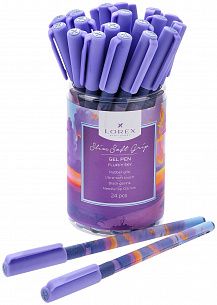 Ручка гелевая LOREX FLUFFY SKY SLIM SOFT GRIP 0,5 мм черная, круглый корпус, грип