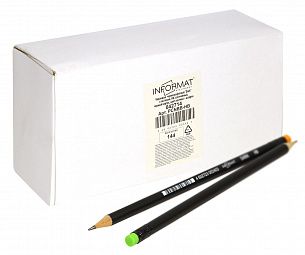 Карандаш чернографитный деревянный INFORMAT Dark НВ с ластиком, заточенный, круглый, принт на корпусе, картонная коробка