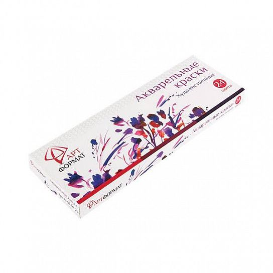Акварель художественная АРТформат 24 цвета, без кисти, картонная упаковка
