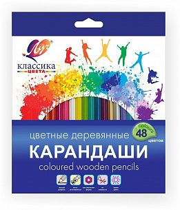 Набор цветных карандашей Луч КЛАССИКА 48 цв. шестигранные, деревянные, в картонной упаковке