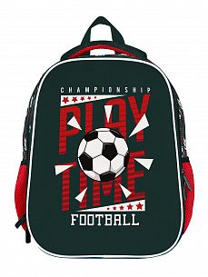 Рюкзак Schoolformat ERGONOMIC LIGHT 2 PLAY TIME 21л черно-красн. 38х29х19 жестк. каркас 2 отд. молния д/мальчиков
