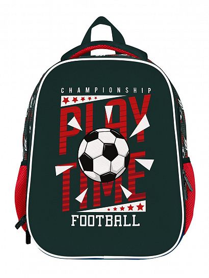 Рюкзак Schoolformat ERGONOMIC LIGHT 2 PLAY TIME 21л черно-красн. 38х29х19 жестк. каркас 2 отд. молния д/мальчиков