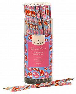 Карандаш чернографитный пластиковый LOREX FOREVER AND EVER НВ заточенный, трехгранный, принт на корпусе, тубус
