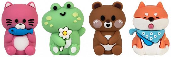 Точилка LOREX KIDS CUTE PETS ассорти, корпус силикон, 1 отверстие, в дисплее