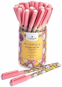 Ручка гелевая стираемая LOREX DRAGON FRUIT Slim Soft Grip 0,5 мм синяя, покрытие ultra-soft touch, грип