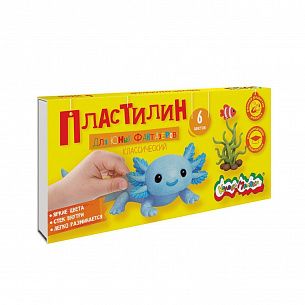 Пластилин классический Каляка-Маляка ДЛЯ ЮНЫХ ФАНТАЗЁРОВ 6 цв. 90 г ассорти со стеком