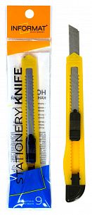 Нож канцелярский INFORMAT 9 мм с механической фиксацией
