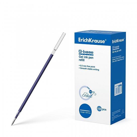 Стержень гелевый ErichKrause G-BASE синий 129 мм 0,5 мм