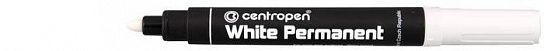 Маркер перманентный Centropen WHITE PERMANENT 2,5 мм белый, круглый наконечник