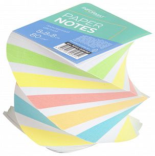 Блок для записей INFORMAT 8х8х8 см Спираль проклеенный ассорти пастель 4 цвета 80 г/м2