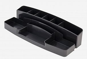 Подставка для канцелярских принадлежностей Эсир БИЗНЕС 1250х100х62 мм, черный пластик