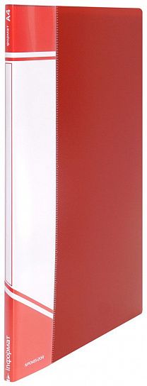 Папка с файлами INFORMAT А4 20 файлов, пластик 500 мкм, красная, карман для маркировки