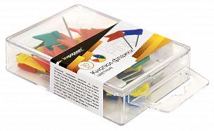 Кнопки силовые INFORMAT 30 шт флажки без покрытия ассорти