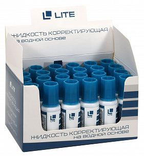 Корректирующая жидкость LITE с кисточкой 15 мл, на водной основе