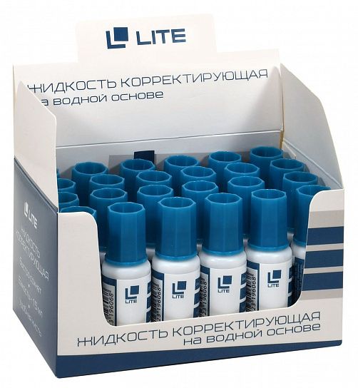 Корректирующая жидкость LITE с кисточкой 15 мл, на водной основе