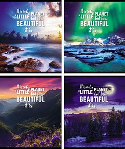 Тетрадь 48 л. А5 клетка, на скрепке, офсет№2 Creativiki ПРИРОДА мелованный картон, ВД-лак, эконом