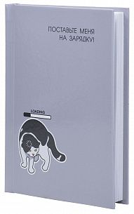 Ежедневник А6 недатированный LITE НА ЗАРЯДКУ 80 л. с дизайном, твердая обложка 7БЦ, глянцевая ламинация