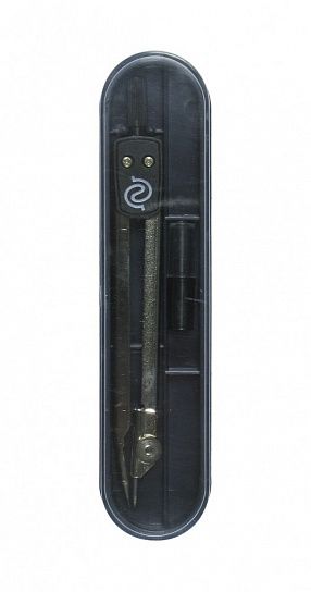 Набор чертежный (готовальня) GLOBUS ЮНИОР циркуль 125 мм металлический черный, 2 предмета, в пластиковом пенале