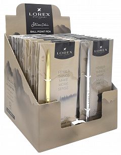 Ручка шариковая подарочная LOREX Slim Chic MISTY AESTHETICS синяя 0,7мм, корпус металлик ассорти, в индивидуальной упаковке