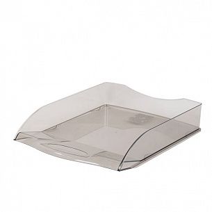 Лоток горизонтальный для бумаг INFORMAT ОФИС дымчатый тонированный пластик